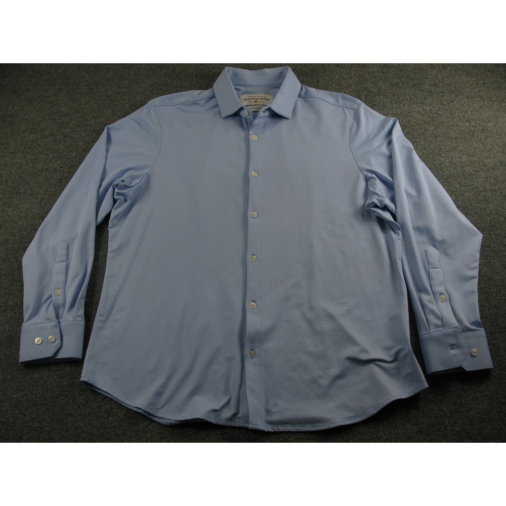 Mizzen+Main Spinnaker Winchester Country Club Shirt Mens Large Blue #2111